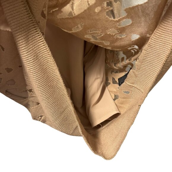 Investments Womens Sz L Sweater Beige Animal Print Polyester Viscose/ tank insid - Picture 5 of 12